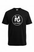 I'M GREAT Heavyweight T-Shirt Front - Black Embroidery
