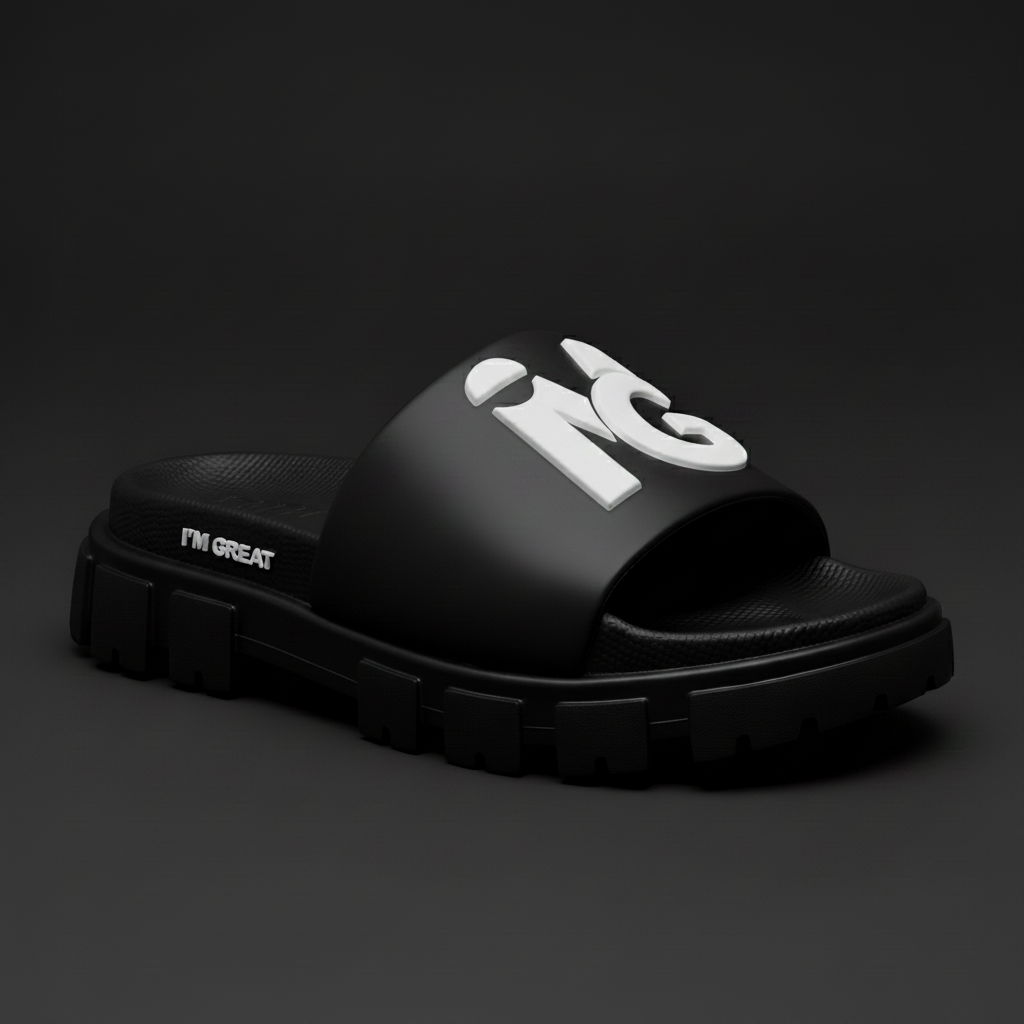 I'M GREAT Slides black side profile